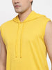 Denzolee Solid Sleeveless Hooded T-Shirt For Men's